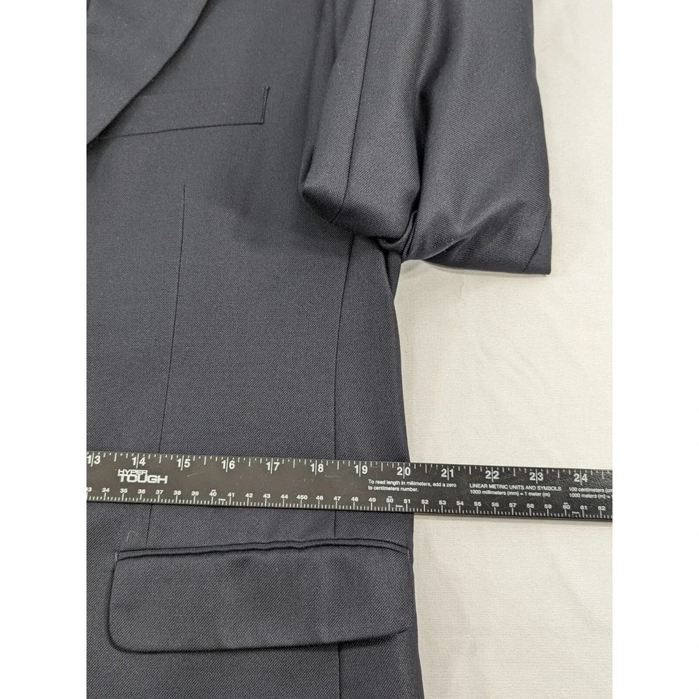 Ralph Lauren Blazer Sport Suit Jacket Coat Silk Wool 40R‎ Black Crosshatch EUC